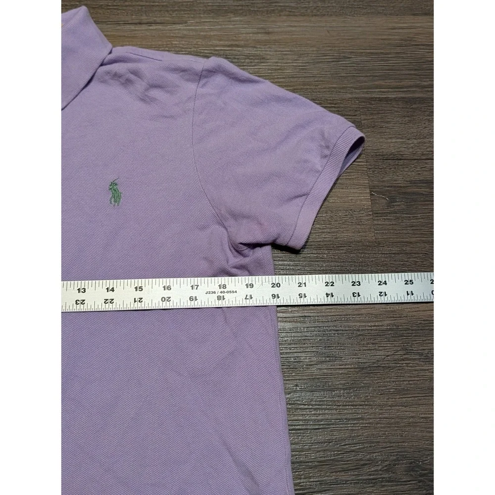 Polo Ralph Lauren Mens Custom Slim Fit Pique Polo Shirt Lavender Purple Medium